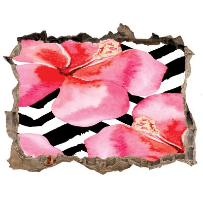 Trampantojo de pared rota efecto profundidad Agujero de flor en la pared