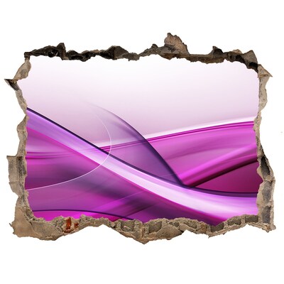 Pegatina de vinilo agujero 3d para pared Una ola en tonos morados