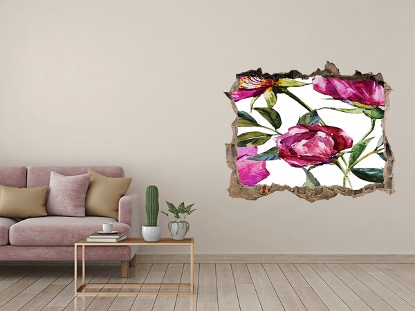 Pegatina de vinilo agujero 3d para pared Mural floral 