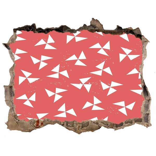 Vinilo pared rota 3d efecto realista Patrón en tono rojo