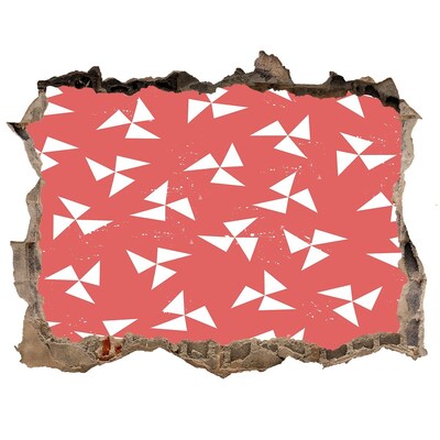 Vinilo pared rota 3d efecto realista Patrón en tono rojo