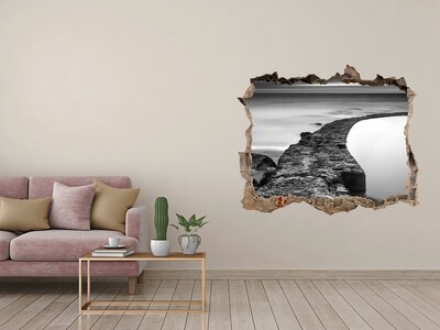 Pegatina agujero en la pared autoadhesiva Bulevar de piedra junto al mar