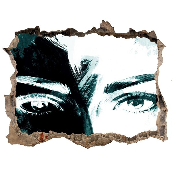 Pegatina de vinilo agujero 3d para pared Ojos en hormigón