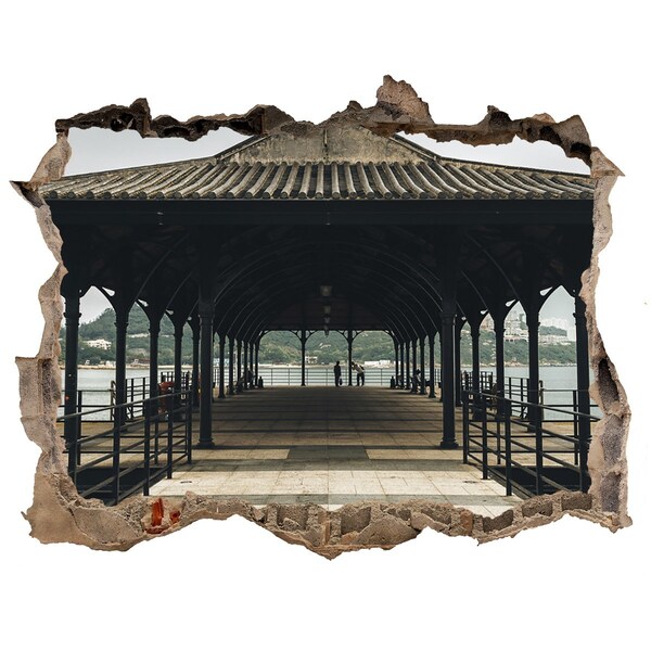 Pegatina agujero en la pared autoadhesiva Vista del muelle sobre el agua