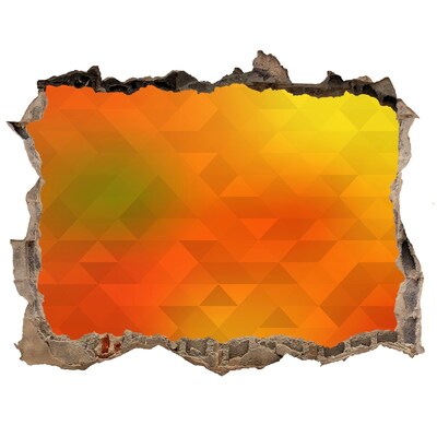 Vinilo pared rota 3d efecto realista Una grieta ardiente en la pared