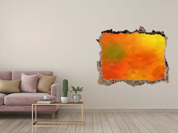 Vinilo pared rota 3d efecto realista Una grieta ardiente en la pared