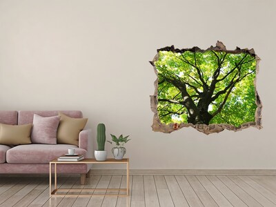 Pegatina de vinilo agujero 3d para pared Bosque verde en un agujero en la pared