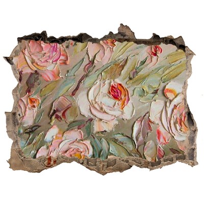 Trampantojo de pared rota efecto profundidad Un jardín de flores en un muro en ruinas