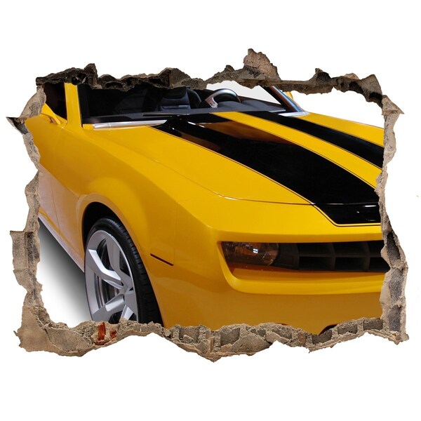 Trampantojo de pared rota efecto profundidad Coche deportivo dorado