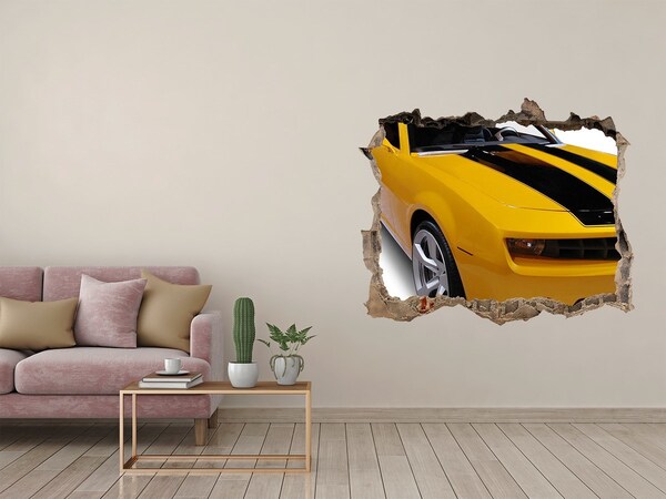 Trampantojo de pared rota efecto profundidad Coche deportivo dorado