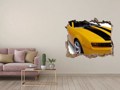 Trampantojo de pared rota efecto profundidad Coche deportivo dorado