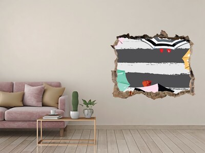 Pegatina agujero en la pared autoadhesiva Playa misteriosa con sombrillas