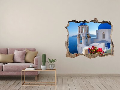 Fototapeta dziura na ścianę 3d Santorini w pełnym blasku