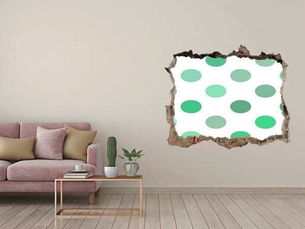 Pegatina de vinilo agujero 3d para pared Agujero verde en la pared