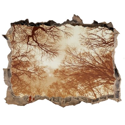 Pegatina agujero en la pared autoadhesiva Reflejo de árboles en un muro en ruinas