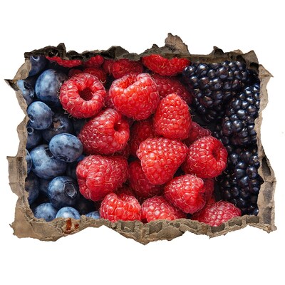 Pegatina de vinilo agujero 3d para pared Paraíso de frutas en la pared