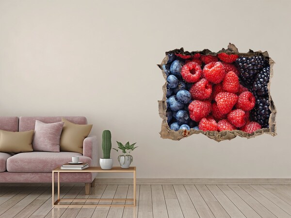 Pegatina de vinilo agujero 3d para pared Paraíso de frutas en la pared