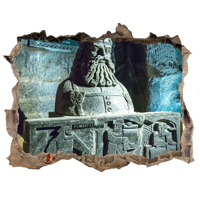 Pegatina de vinilo agujero 3d para pared Escultura rupestre antigua