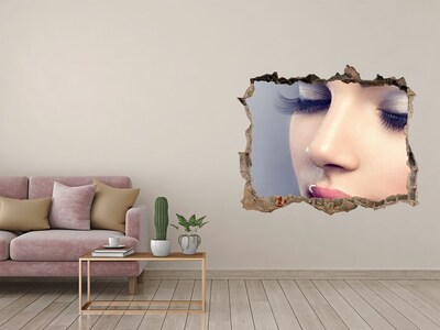 Trampantojo de pared rota efecto profundidad Un rostro sensual en una pared rota