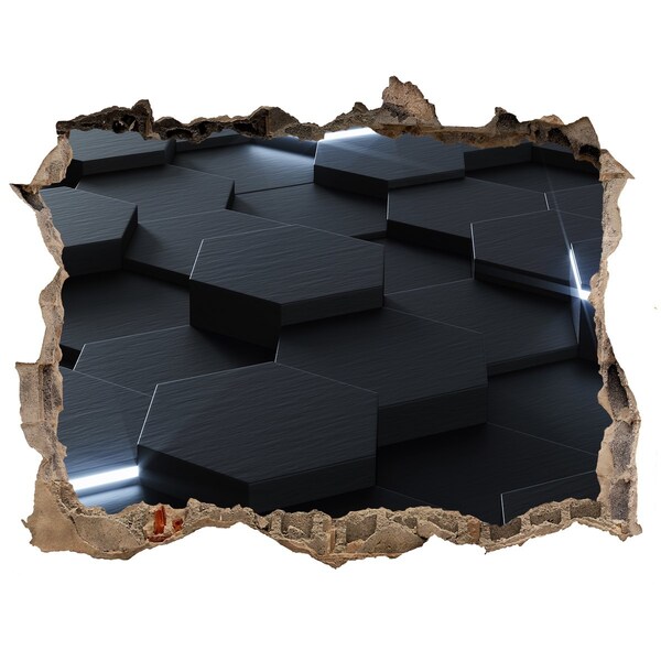 Vinilo pared rota 3d efecto realista Espacio moderno detrás de las paredes