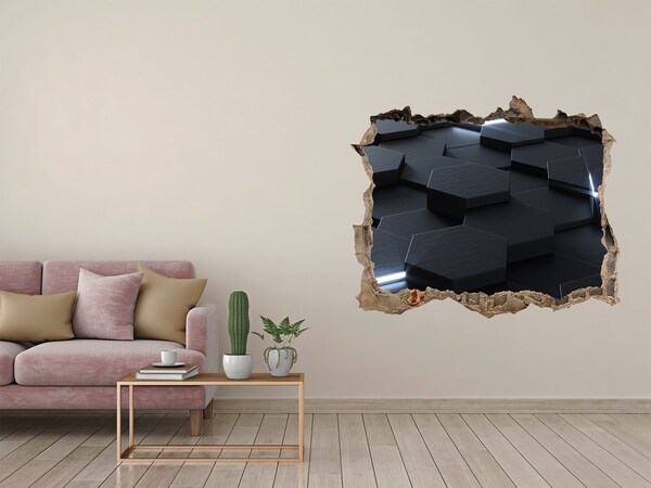 Vinilo pared rota 3d efecto realista Espacio moderno detrás de las paredes