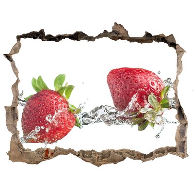 Pegatina agujero en la pared autoadhesiva Fresas en agua