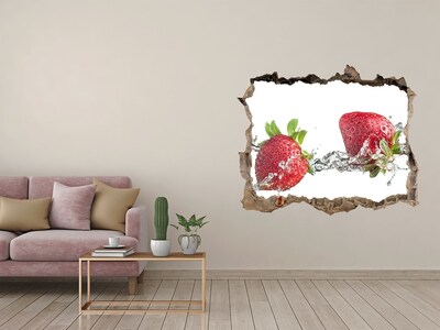 Pegatina agujero en la pared autoadhesiva Fresas en agua
