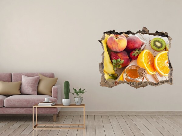 Pegatina de vinilo agujero 3d para pared Paraíso de frutas con miel