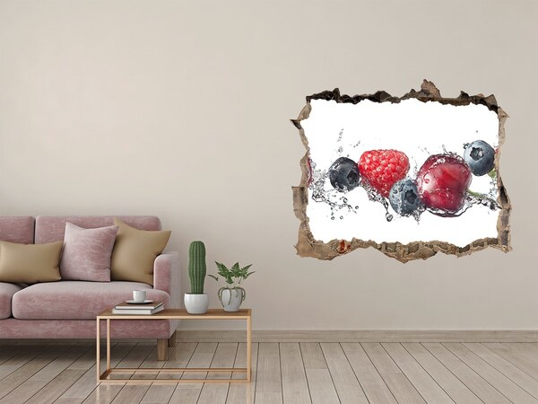 Pegatina de vinilo agujero 3d para pared Cascada de frutas