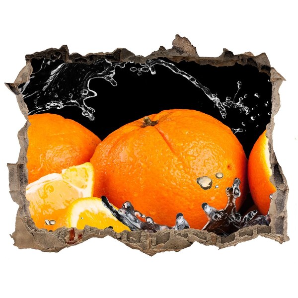 Pegatina agujero en la pared autoadhesiva Naranjas jugosas en agua