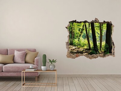 Pegatina de vinilo agujero 3d para pared Bosque verde junto al río
