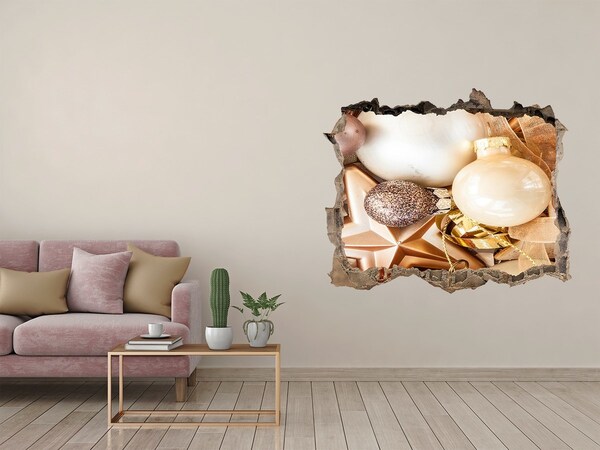 Fototapeta naklejka na ścianę Świąteczne dekoracje w dziurze w ścianie