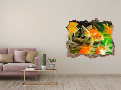 Trampantojo de pared rota efecto profundidad Peces de colores en el mundo submarino