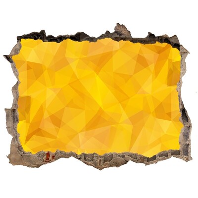 Vinilo pared rota 3d efecto realista La grieta dorada en la pared