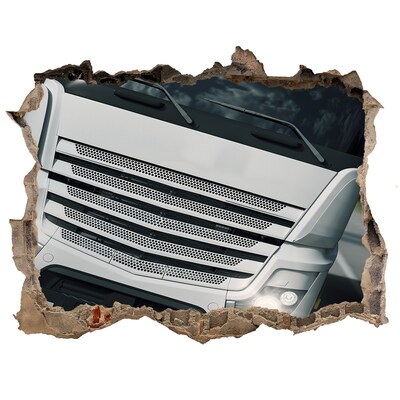 Pegatina agujero en la pared autoadhesiva Muro en ruinas con un camión