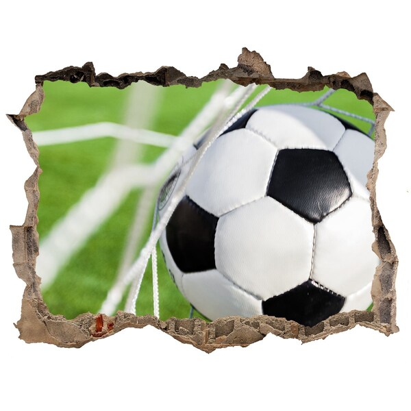Vinilo pared rota 3d efecto realista Un gol en el fútbol