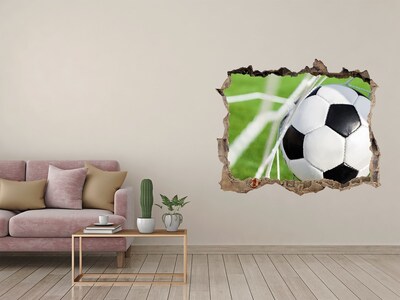 Vinilo pared rota 3d efecto realista Un gol en el fútbol
