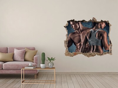 Pegatina agujero en la pared autoadhesiva El gimnasio en acción