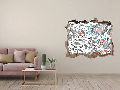 Pegatina de vinilo agujero 3d para pared Patrones de estilo boho