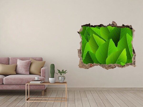 Vinilo pared rota 3d efecto realista Un oasis verde en hormigón
