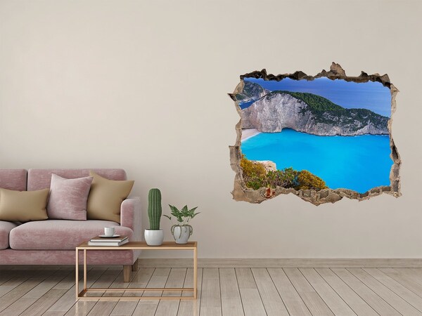 Vinilo pared rota 3d efecto realista Bahía de Zante
