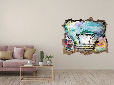 Samoprzylepna dziura na ścianę naklejka Zniszczona ściana z lampą