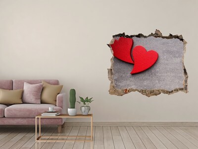 Pegatina de vinilo agujero 3d para pared Corazón en un agujero en la pared