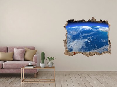 Pegatina de vinilo agujero 3d para pared Vista de la Tierra desde el espacio