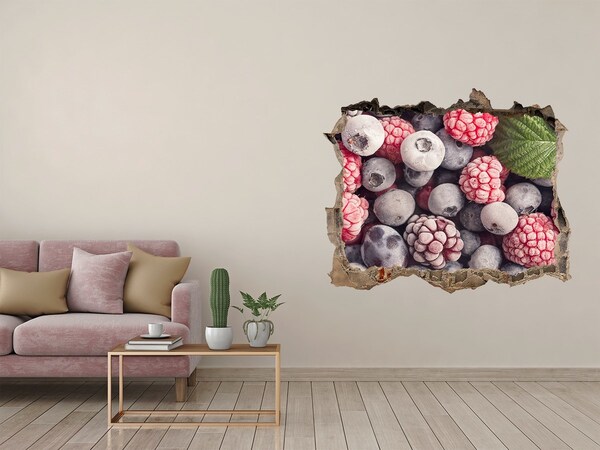 Pegatina de vinilo agujero 3d para pared Un paraíso frutal escondido en la pared
