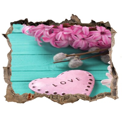 Pegatina de vinilo agujero 3d para pared Un corazón lleno de amor