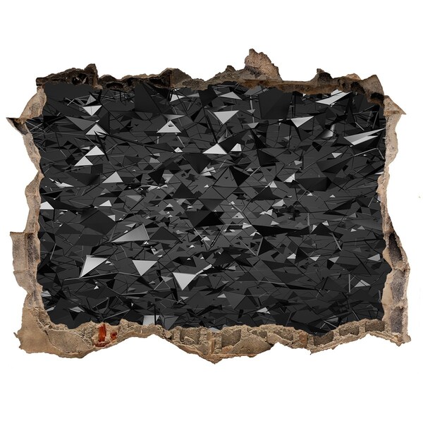 Vinilo pared rota 3d efecto realista Abismo negro en la pared