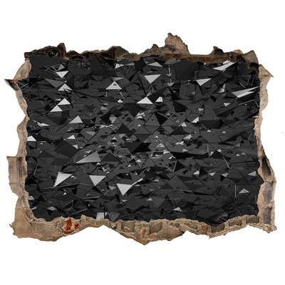 Vinilo pared rota 3d efecto realista Abismo negro en la pared