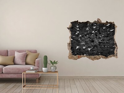 Vinilo pared rota 3d efecto realista Abismo negro en la pared