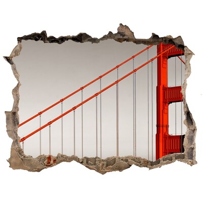 Vinilo pared rota 3d efecto realista Puente Golden Gate en San Francisco
